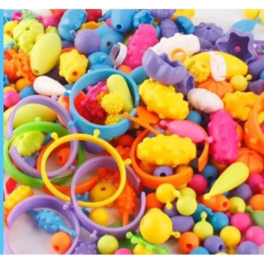 Multi-Color Interlocking Beads Assorted Sizes & Colors Create Assemble Kids‎